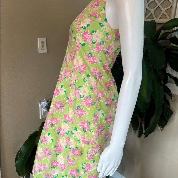Lilly Pulitzer Floral Midi Dress in Lime and Pink - Picture 3 of 7